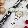 SOCCER, focis, szilikon szíjas gyermek karóra fehér-fekete