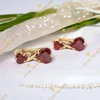 Nomin Gold Filled köves Fülbevaló piros