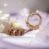 Celine Gold Filled antiallergén fülbevaló piros