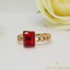 Cicell Gold Filled kristályköves gyűrű piros állítható méret 58-63