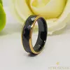 Malabo fekete kerámia karikagyűrű aranyozott 57-es
