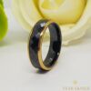 Malabo fekete kerámia karikagyűrű aranyozott 52-es