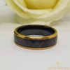 Malabo fekete kerámia karikagyűrű aranyozott 57-es