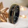 Moroni fekete kerámia karikagyűrű aranyozott 52-es