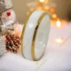 Malabo fehér kerámia karikagyűrű aranyozott 54-es