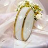 Malabo fehér kerámia karikagyűrű aranyozott 57-es