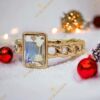 Cicell Gold Filled kristályköves gyűrű opál állítható méret 52-57