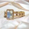 Cicell Gold Filled kristályköves gyűrű opál állítható méret 52-57