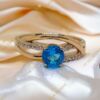 Petra antiallergén Gold Filled türkiz kék köves gyűrű 62-es