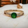 Cecile antiallergén Gold Filled zöld köves gyűrű 54-es