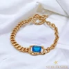 Türkiz extra Gold Filled antiallergén köves karkötő 18cm