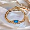 Türkiz extra Gold Filled antiallergén köves karkötő 18cm