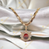 Naria Gold Filled medálos nyaklánc 45cm piros