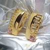 Dalina 14K Gold Filled antiallergén fülbevaló pink