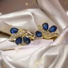 Kirsi 14K Gold filled antiallergén fülbevaló mélykék