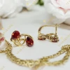 Adala 14K Gold Filled antiallergén fülbevaló piros
