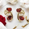 Adala 14K Gold Filled antiallergén fülbevaló piros