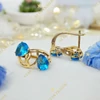 Adala 14K Gold Filled antiallergén fülbevaló türkizkék