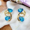 Adala 14K Gold Filled antiallergén fülbevaló türkizkék