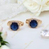 Leandra 18K Gold Filled antiallergén fülbevaló kék