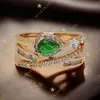 Malou antiallergén Gold Filled gyűrű 52-es zöld