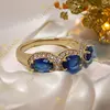 Adela antiallergén Gold Filled gyűrű 57-es kék
