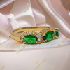 Adela antiallergén Gold Filled gyűrű 57-es zöld