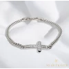 Cross White Gold Filled antiallergén keresztes karkötő 17/19cm 