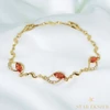 Donna 14K Gold Filled antiallergén köves karkötő piros 16/19cm 