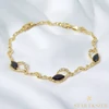 Donna 14K Gold Filled antiallergén köves karkötő fekete 16/19cm 
