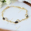 Donna 14K Gold Filled antiallergén köves karkötő fekete 16/19cm 