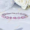 Amora White Gold Filled antiallergén karkötő 16/18cm pink 