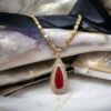 Adonira Gold Filled luxus nyaklánc 50cm piros