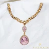 Elke Gold Filled antiallergén pink medálos nyaklánc 45cm