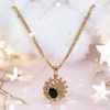 Rozetta 18K Gold Filled antiallergén medálos nyaklánc 45cm fekete