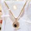 Rozetta 18K Gold Filled antiallergén medálos nyaklánc 45cm fekete