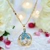 Alicante 14K Gold Filled antiallergén medálos nyaklánc 60cm türkiz