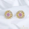 Maira 14K GF. antiallergén virág fülbevaló pink