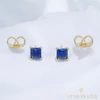 Shaila 14K GF. antiallergén kocka  fülbevaló kék