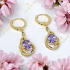 Fontana 14K GF. antiallergén fülbevaló lila