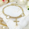Mila 14K G.F. antiallergén keresztes karkötő á17+3cm