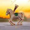 Horse 18K antillergén lovas medál zöld