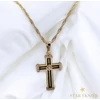 Salinas 14K GF. antiallergén keresztes nyaklánc 60cm fekete