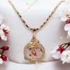 Winni 18K GF. antiallergén rózsa medálos nyaklánc 45cm piros