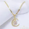 Valentina 14K GF. antiallergén hold medálos nyaklánc 45cm rózsaszín