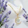 Valentina 14K GF. antiallergén hold medálos nyaklánc 45cm zöld