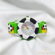 Focis kisfiú óra zöld-piros-sárga