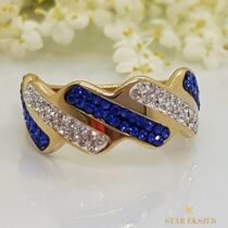 Rozi Gold Filled Gyűrű  Fehér-Kék 58-as