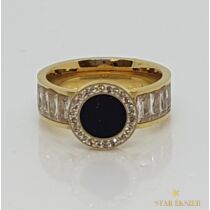 Prémium Gold Filled Gyűrű  fekete 57-es
