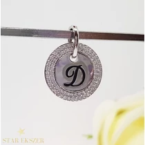&quot;D&quot; betűs antiallergén White Gold Filled medál
